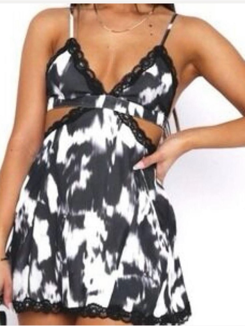 White fox mini dress